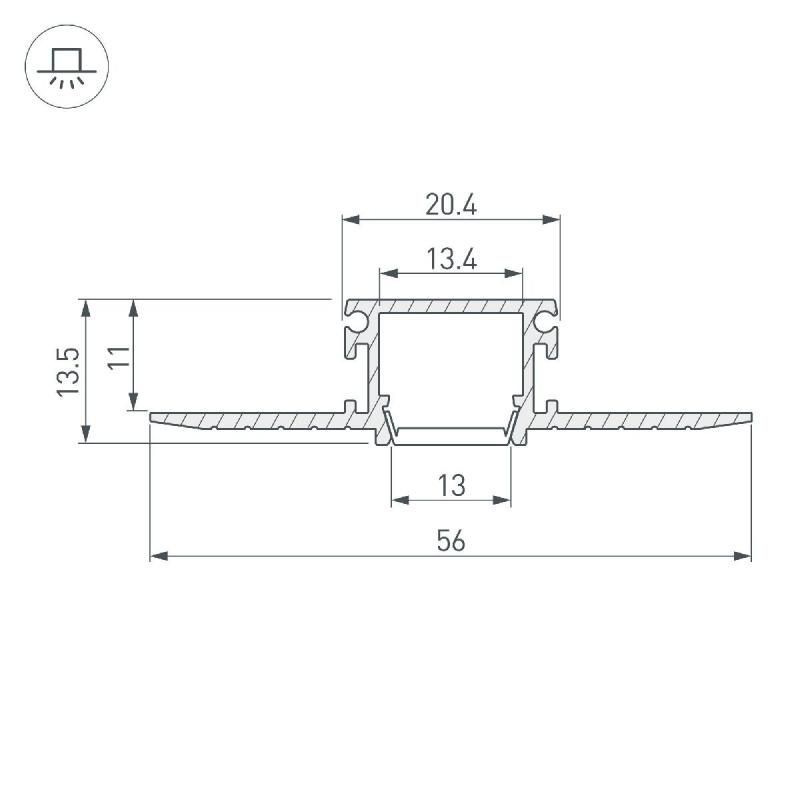 Алюминиевый профиль Arlight PDS-F-HIDE-3000 045497