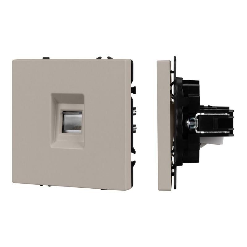 Механизм телефонной розетки Arlight SCT-NOBE-MTL1-SFPL-CA (RJ-11, 4C) (Кашемир) 061892