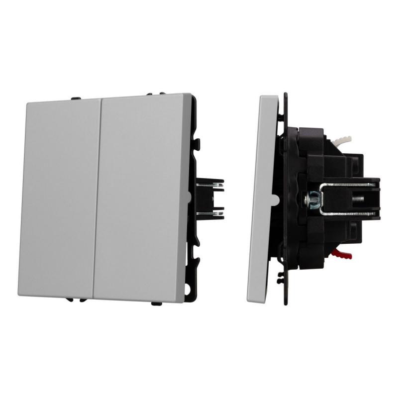 Выключатель проходной 2 кл софт-тач никель Arlight SWT-MKP2-SFPL-IS (250V, 10A) 059423(1)