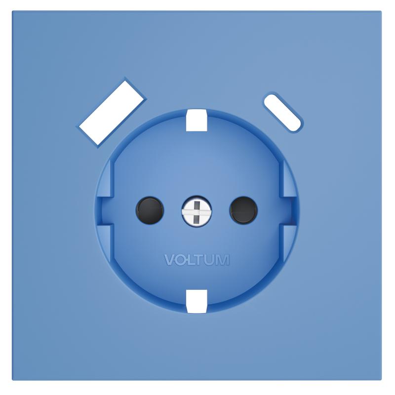 Накладка для розетки с заземлением и защитными шторками, с USB A+C, S70 (деним)
