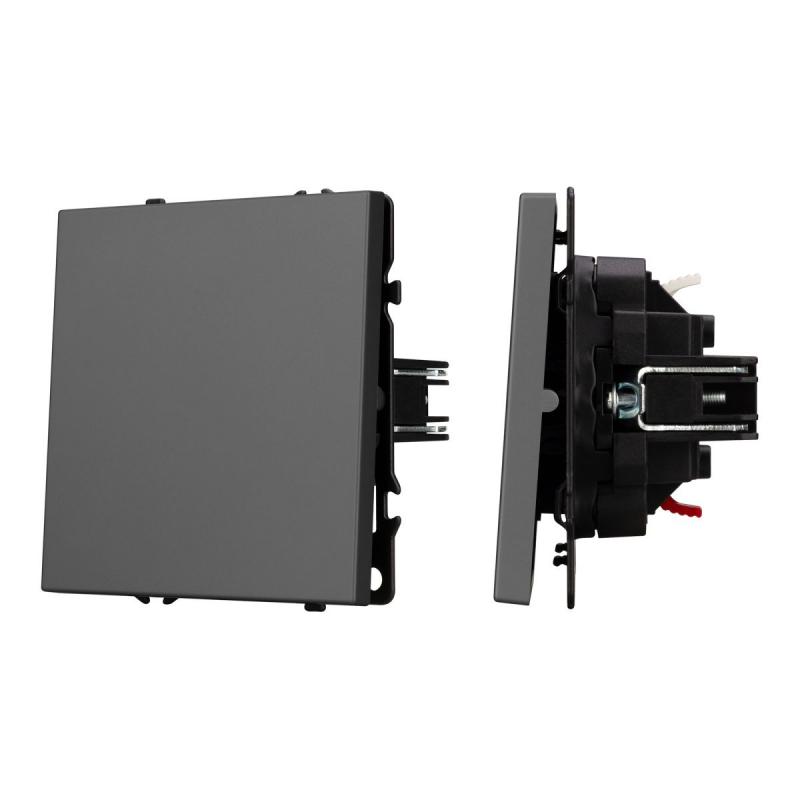 Выключатель звонковый 1 кл софт-тач серый базальт Arlight SWT-MKR1-SFPL-GR (250V, 10A) 054272(2)