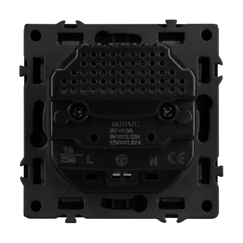 Розетка зк со шторками с USB тип А+С софт-тач серый базальт Arlight SCT-MUAC-SFPL-GR (250V, 16A) 054287(1)