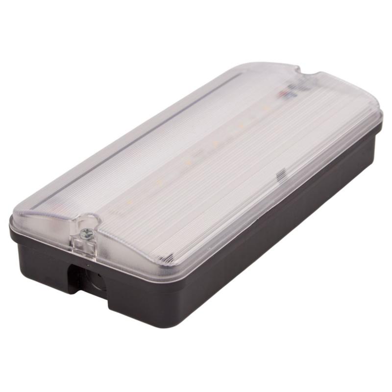 Светильник светодиодный влагозащищенный с БАП Uniel ULW-K25B 6W/4000K/EMG IP65 BLACK UL-00013353