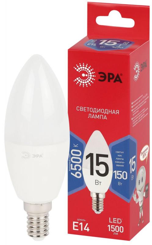 Лампа светодиодная Эра RED LINE LED B35-15W-865-E14 R 15Вт свеча Б0070091