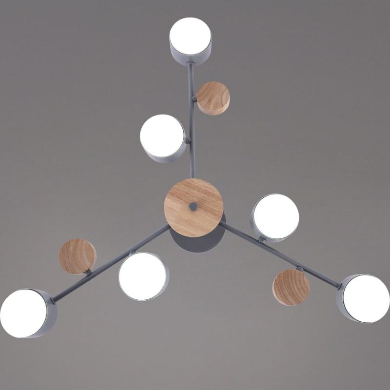 Люстра на штанге Reluce 03758-0.3-06 GREY+WOOD GX53