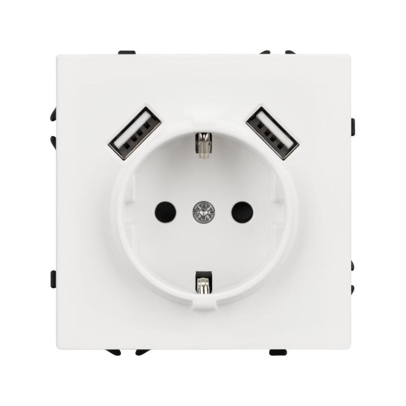 Механизм розетки с USB зарядкой Arlight SCT-NOBE-MUAA-SFPL-WH (230V, 16A) 054288