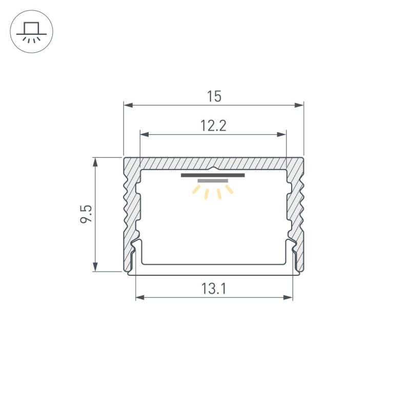 Профиль Arlight SL-SLIM15-H10-3000 BLACK (Алюминий) 065380
