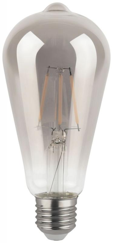 Лампа светодиодная филаментная Эра F-LED ST64-7W-824-E27 smoky 7Вт дымчатая Б0071205