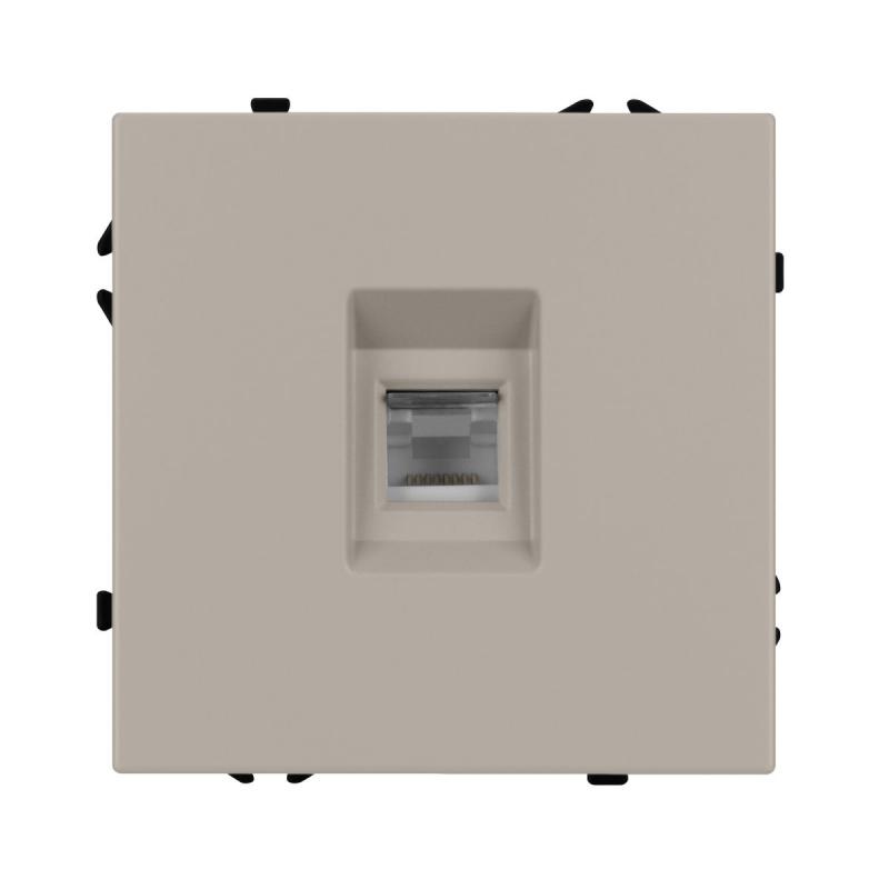 Механизм телефонной розетки Arlight SCT-NOBE-MTL1-SFPL-CA (RJ-11, 4C) (Кашемир) 061892