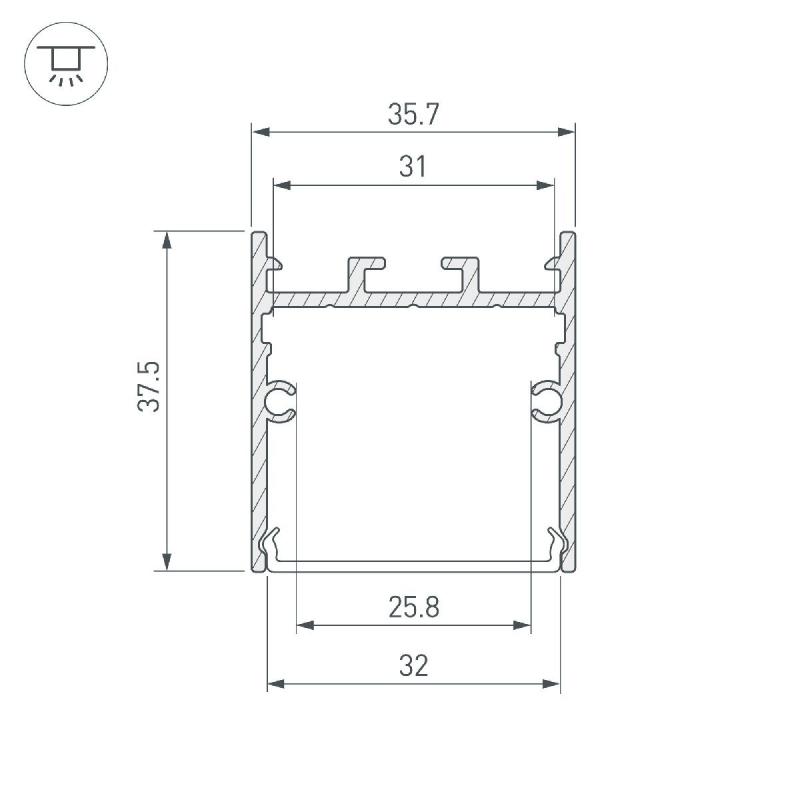 Алюминиевый профиль Arlight SL-LINE-3638-LW-3000 WHITE 043975(1)