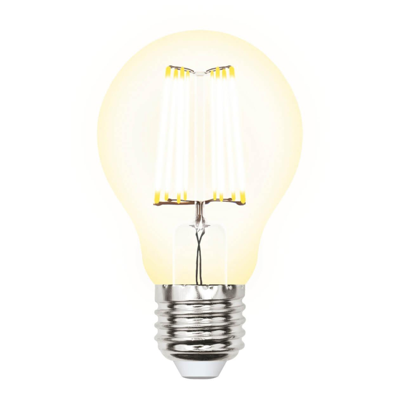 Лампа светодиодная филаментная (UL-00002625) Uniel E27 10W 3000K прозрачная LED-A60-10W/WW/E27/CL PLS02WH