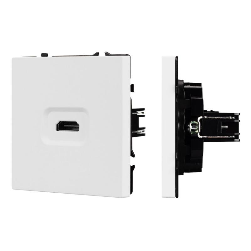Механизм HDMI розетки Arlight SCT-NOBE-MHD1-SFPL-WH (Белый кварц) 061846