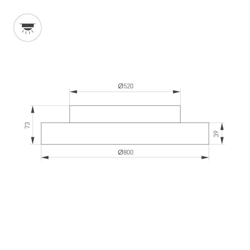 Потолочная люстра Arlight SP-ESTELY-R800-60W Warm2700 (BK, 80 deg, 230V, TRIAC) 055589