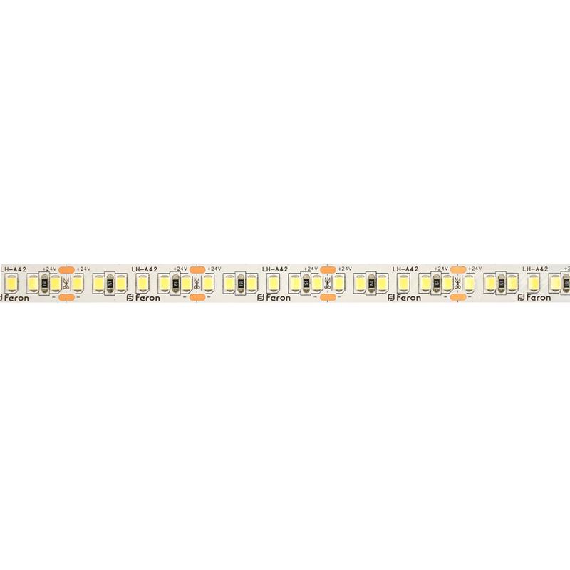 Светодиодная лента 24V Feron LS502, 180*SMD2835, 16W/m, IP20, 4000К (нейтральный белый) 53090