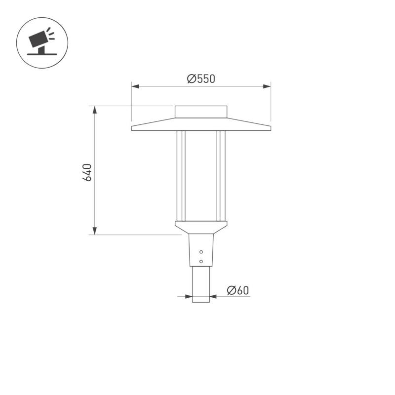 Уличный светильник Arlight ALT-MASAR-50W Warm3000 (BK, 130 deg, 230V) (IP65 Металл) 051860