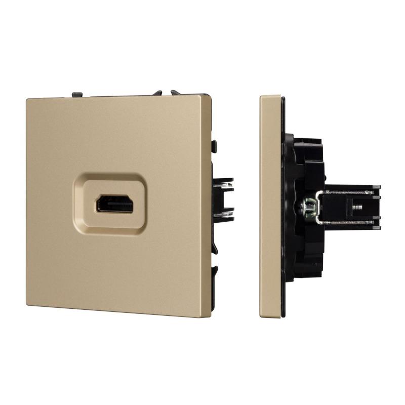 Механизм HDMI розетки Arlight SCT-NOBE-MHD1-SFPL-GD (Золотой песок) 061843