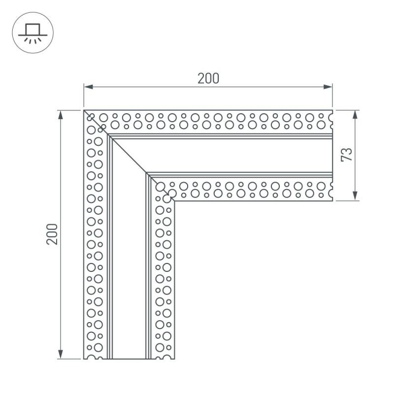 Угловой соединитель в сборе для профиля Arlight LINIA32-FANTOM (Металл) 064415