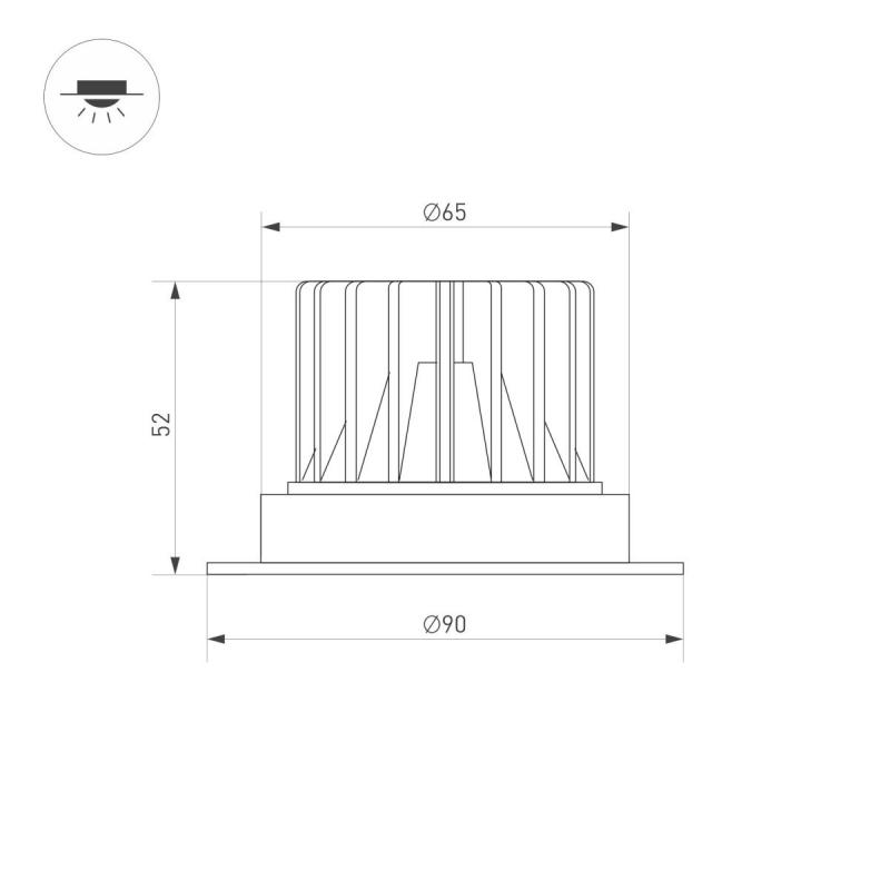 Встраиваемый светильник Arlight MS-ATLAS-TRIMLESS-R50-6W Warm3000 (BK, 40deg, 230V) (IP20 Металл) 036135(1)