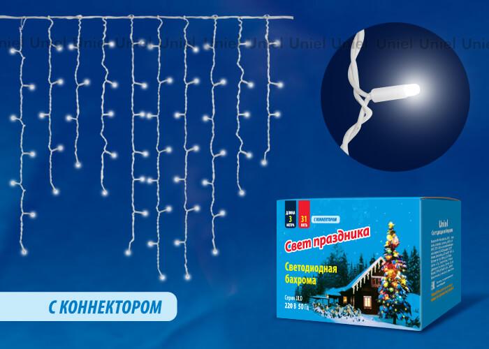 Уличная светодиодная гирлянда (UL-00001366) Uniel бахрома 230V белый ULD-B3010-200/TWK White IP67
