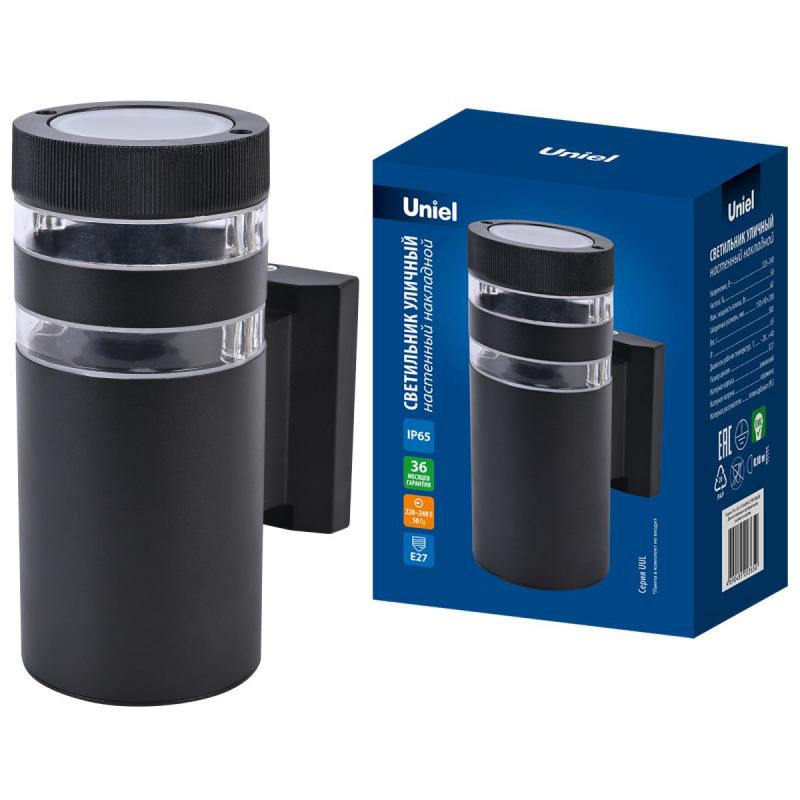 Уличный настенный светильник Uniel UUL-S19A 60W/E27 IP65 BLACK UL-00012920