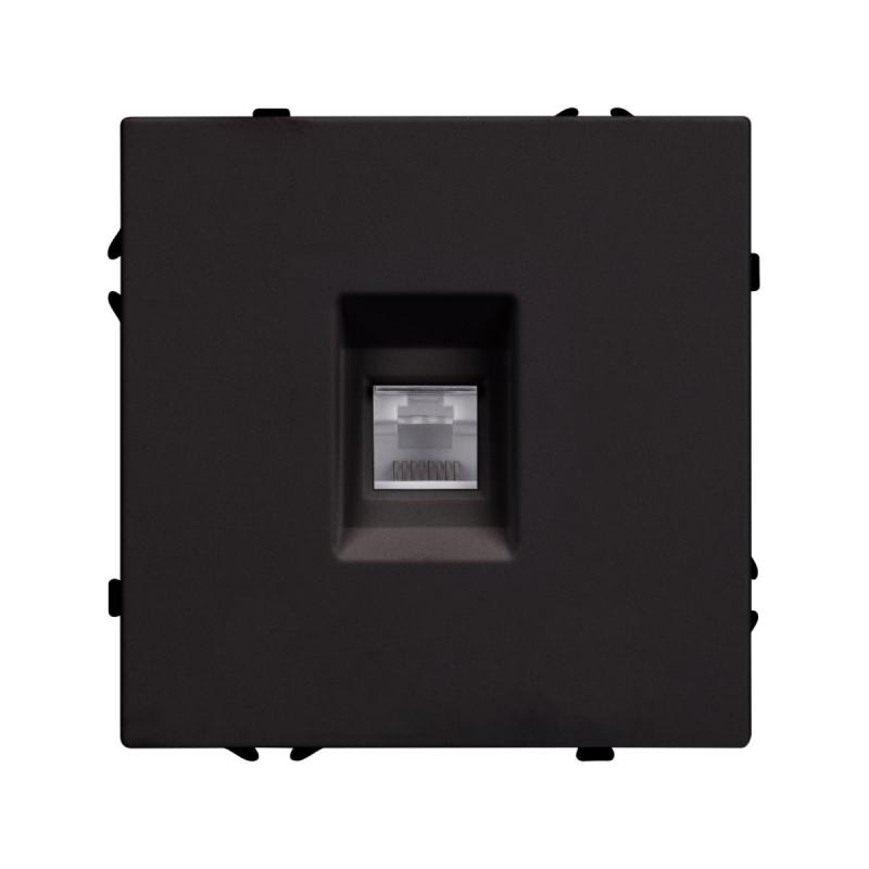 Розетка компьютерная софт-тач черный оникс Arlight SCT-MPC1-SFPL-BK (RJ-45, CAT6) 054305(1)