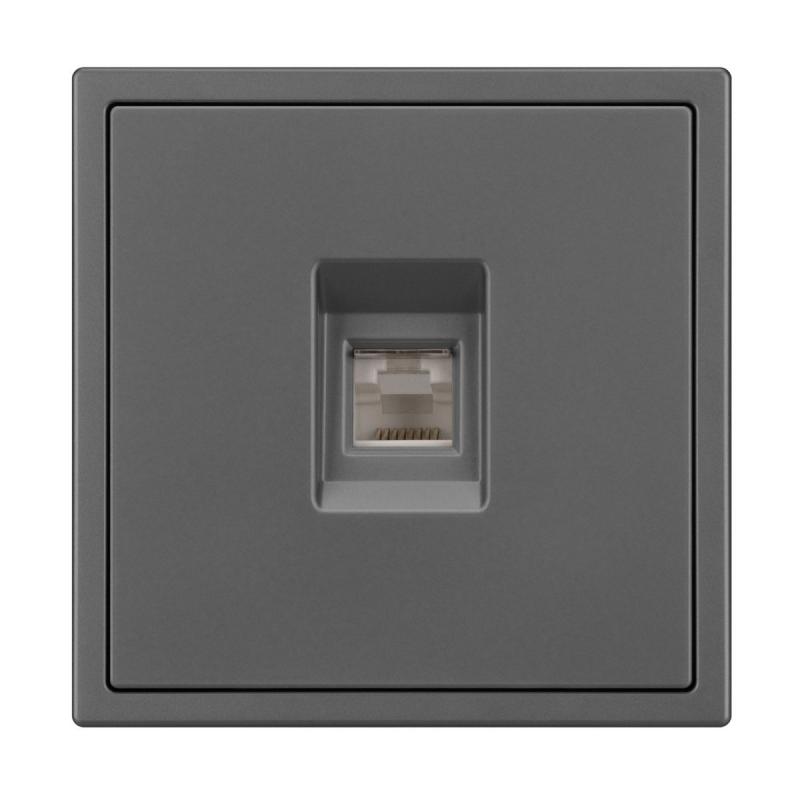 Механизм телефонной розетки Arlight SCT-NOBE-MTL1-SFPL-GR (RJ-11, 4C) (Серый базальт) 054303