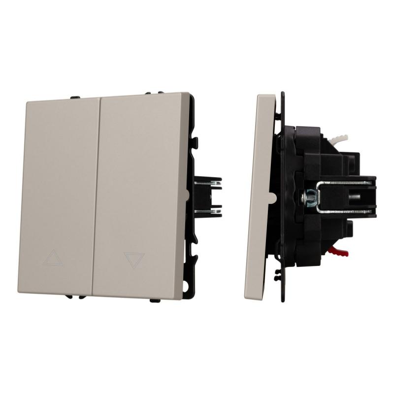 Выключатель управления шторами 2 кл софт-тач кашемир Arlight SWT-MKR2-SFPL-CA (250V, 10A) 059434(1)