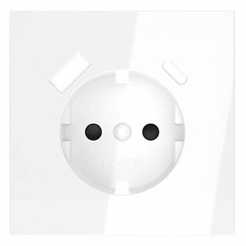 Накладка для розетки с заземлением и защитными шторками, с USB A+C, S70 (белый глянцевый)